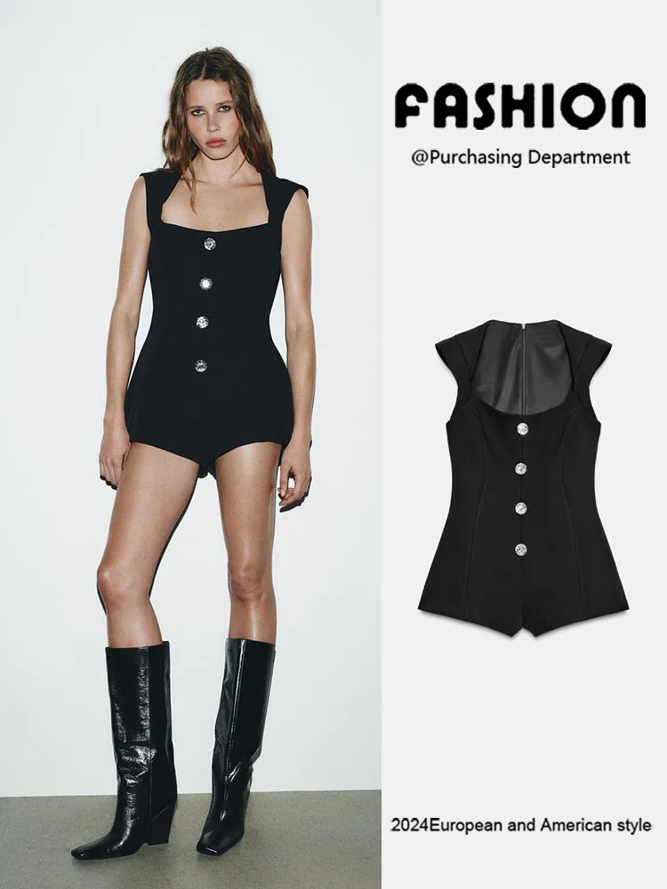 Spring New Arrival Short Romper with Jewelry Button Elegant Women's Clothing Versatile Quality Fabric Perfect for Any Occasion
Spring New Arrival Short Romper with Jewelry Button Elegant Women's Clothing Versatile Quality Fabric Perfect for Any Occasion