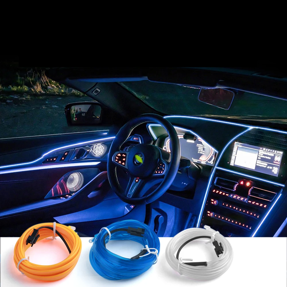 Car Interior Decorative Led Lights EL Neon Strip Auto Flexible Ambient Lamps Dashboard Atmosphere Light For Audi BMW Toyota Ford
Car Interior Decorative Led Lights EL Neon Strip Auto Flexible Ambient Lamps Dashboard Atmosphere Light For Audi BMW Toyota Ford