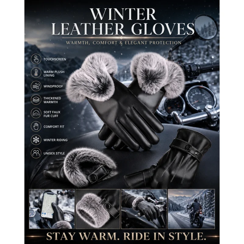 Warm Winter Motorcycle Gloves, Windproof Fleece-Lined Touchscreen Gloves
Warm Winter Motorcycle Gloves, Windproof Fleece-Lined Touchscreen Gloves