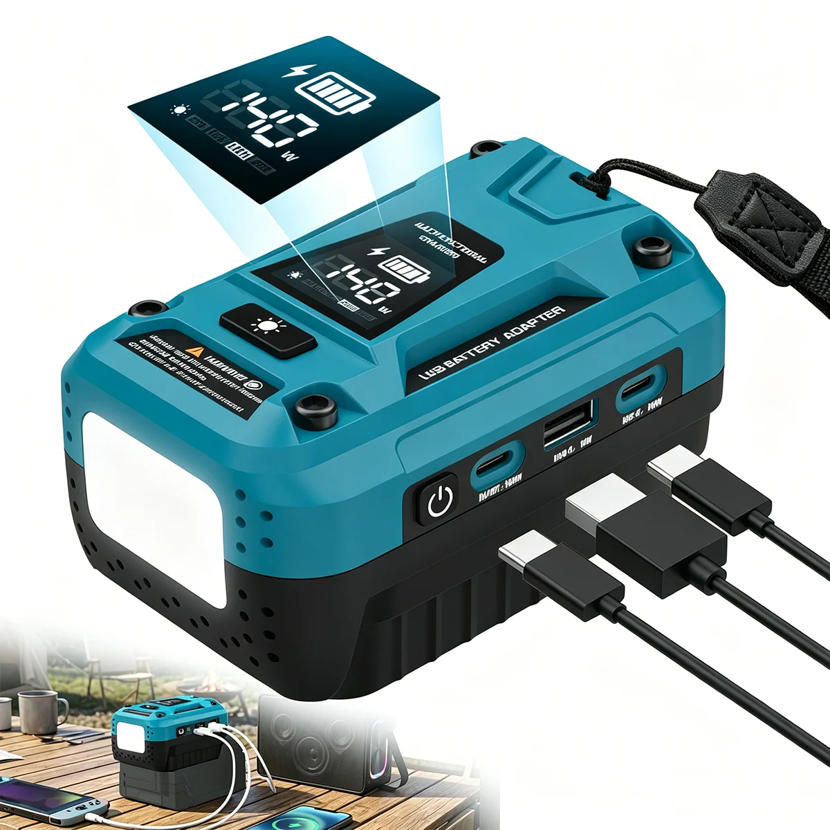 Kzreect Dual 140W USB-C Fast Charger Adapter Compatible with Makita 18V Battery, PD3.1 140W Two-Way Input/Output Charger, 3 USB Ports for Camping, Travel, Emergency (No Battery)
Kzreect Dual 140W USB-C Fast Charger Adapter Compatible with Makita 18V Battery, PD3.1 140W Two-Way Input/Output Charger, 3 USB Ports for Camping, Travel, Emergency (No Battery)