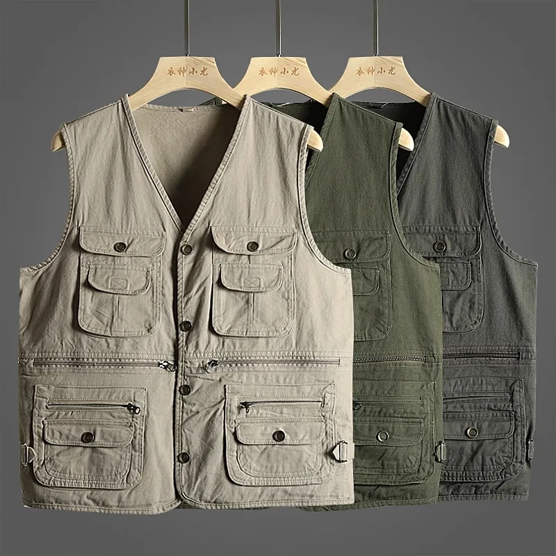 Outdoor Fishing Vest Men Spring Autumn Pocket Loose Waistcoat Mountaineering Sports Chaleco Hombre Photography V Neck Gilet
Outdoor Fishing Vest Men Spring Autumn Pocket Loose Waistcoat Mountaineering Sports Chaleco Hombre Photography V Neck Gilet