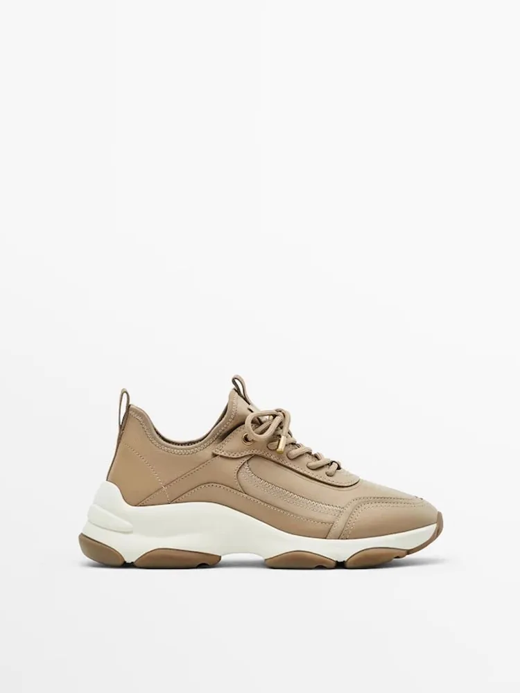 Genuine Leather Clunky Sneakers For Women Thick Soled Lace Up Patchwork All Match Comfortable Sports Shoes For Spring And Autumn
Genuine Leather Clunky Sneakers For Women Thick Soled Lace Up Patchwork All Match Comfortable Sports Shoes For Spring And Autumn