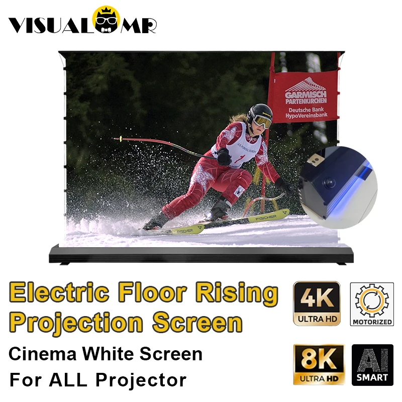 Новый обновленный кинотеатр, белый Электрический напольный проекционный экран с язычком, натянутый 4K/8K, моторизованный 72-120 дюйма для всех проекторов
Новый обновленный кинотеатр, белый Электрический напольный проекционный экран с язычком, натянутый 4K/8K, моторизованный 72-120 дюйма для всех проекторов