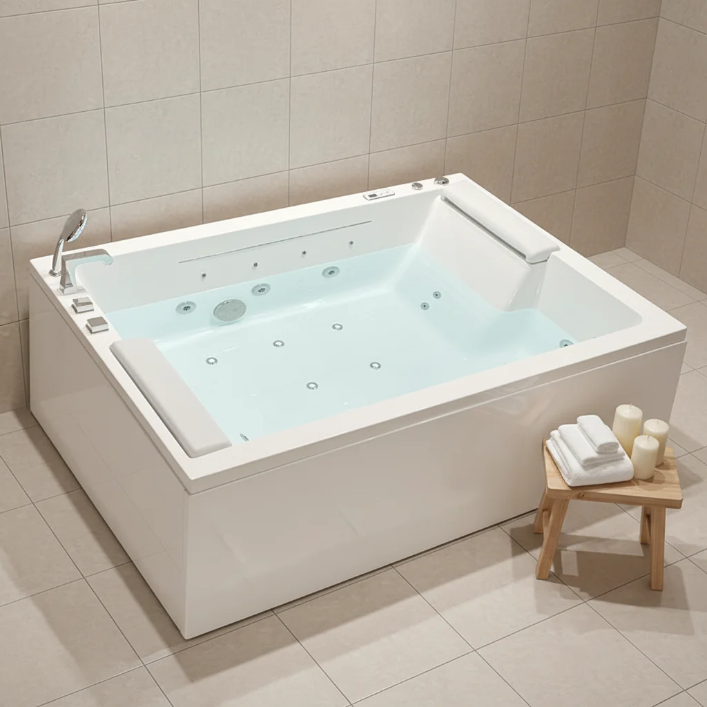 Double Person White Acrylic Waterfall Massage Whirlpool Spa Bath Tub Clean Feature With Faucet Included For Hotel Bathroom
Double Person White Acrylic Waterfall Massage Whirlpool Spa Bath Tub Clean Feature With Faucet Included For Hotel Bathroom