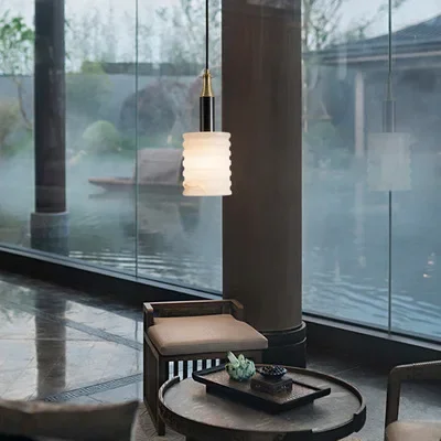 Modern new Chinese style creative simple light luxury bedroom bedside bar chandelier Spanish marble long line single head lamp
Modern new Chinese style creative simple light luxury bedroom bedside bar chandelier Spanish marble long line single head lamp