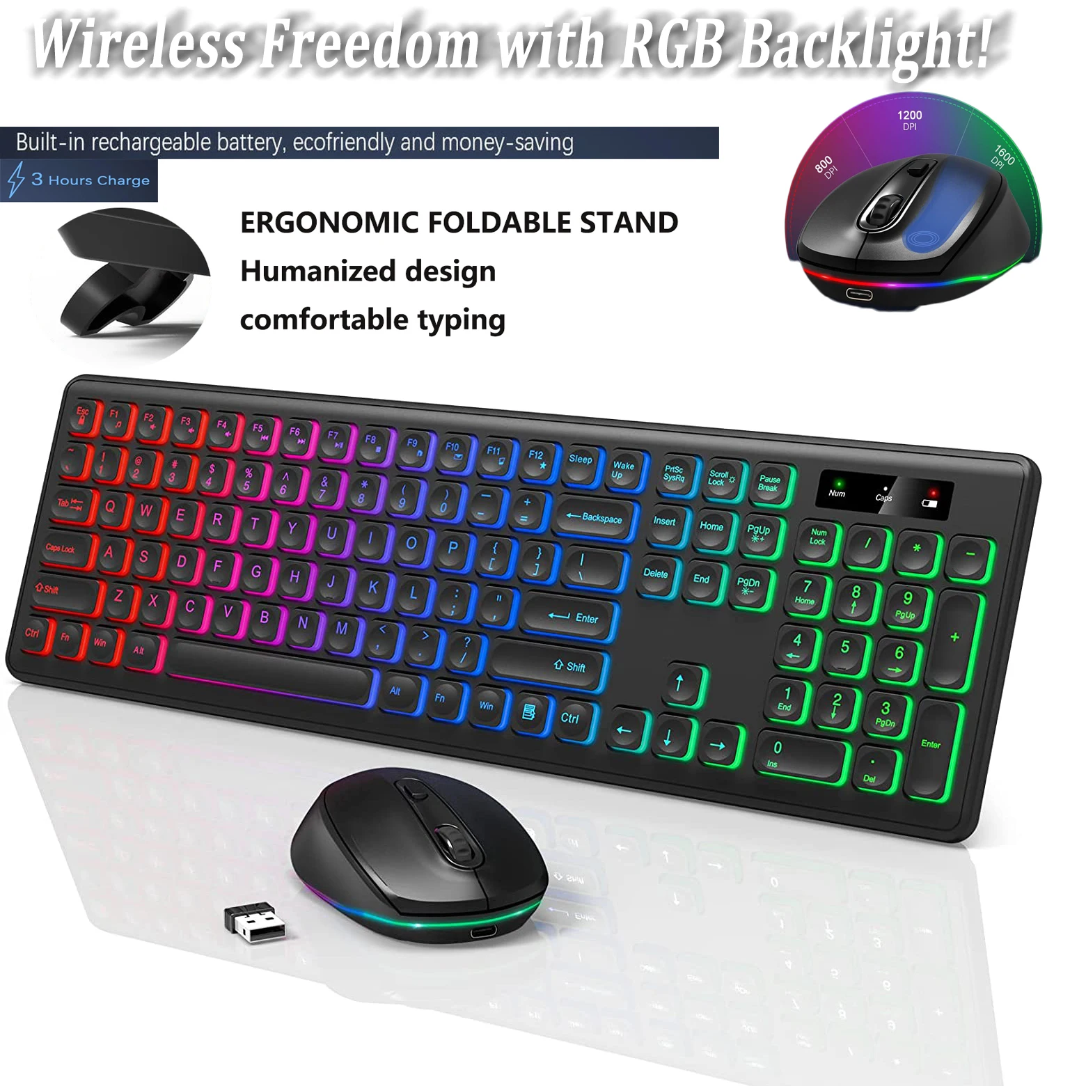 Изящная перезаряжаемая беспроводная клавиатура и мышь с красочной RGB-подсветкой и длительным сроком службы батареи для дома и офиса
Изящная перезаряжаемая беспроводная клавиатура и мышь с красочной RGB-подсветкой и длительным сроком службы батареи для дома и офиса