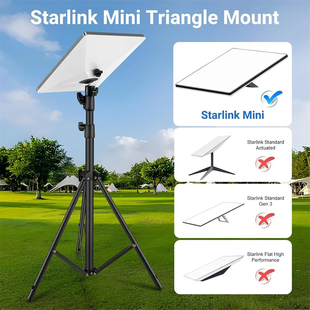 Starlink Mini Tripod Mount Adjustable Height/Tilt Satellite Pole Mount Kit Compact Tripod Compatible Starlink Mini V4 Antenna
Starlink Mini Tripod Mount Adjustable Height/Tilt Satellite Pole Mount Kit Compact Tripod Compatible Starlink Mini V4 Antenna