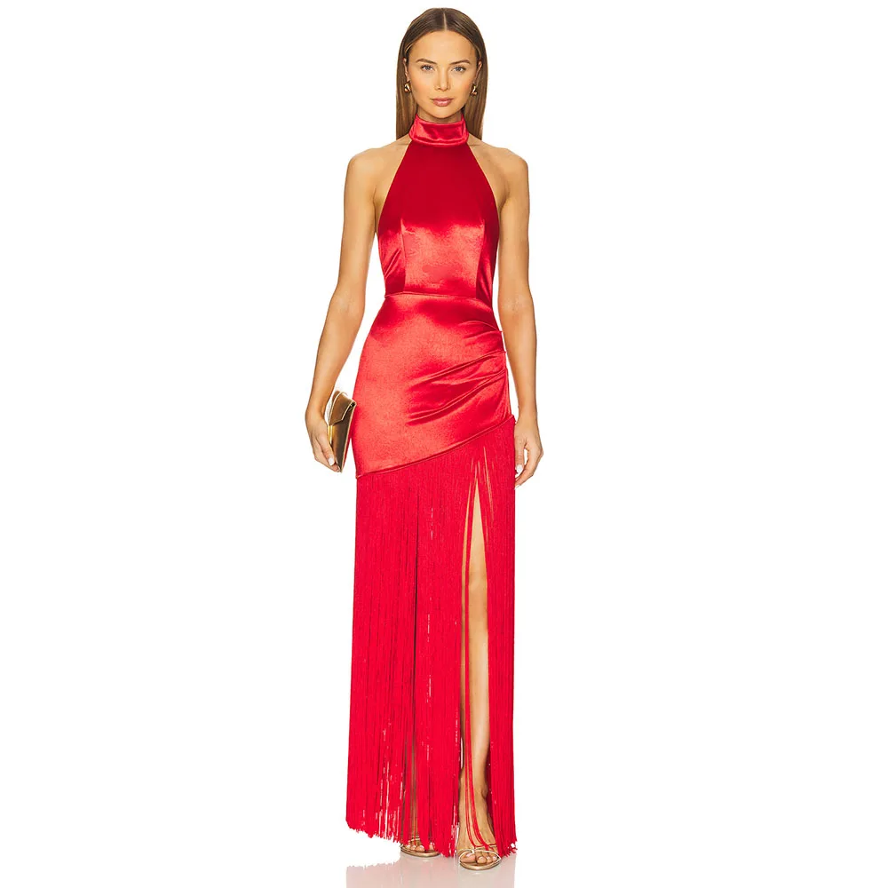 Red Halter Women's Evening Dress Mermaid Tassel Prom Gown 2025 Floor Length Backless Sexy Party Dress
Red Halter Women's Evening Dress Mermaid Tassel Prom Gown 2025 Floor Length Backless Sexy Party Dress