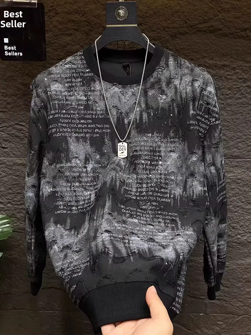 Trendy round Ne Sweatirt Men's Casual Hole Punching Lettering Versatile Autumn Winter New Sle Polyester Fiber Straight Cut
Trendy round Ne Sweatirt Men's Casual Hole Punching Lettering Versatile Autumn Winter New Sle Polyester Fiber Straight Cut