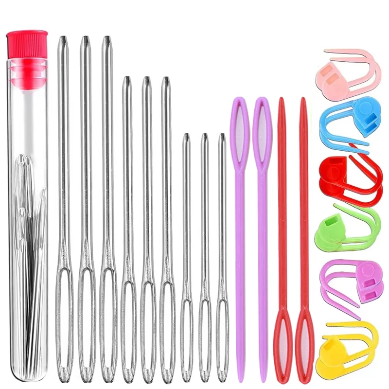 Sewing Knitting Kits Large Eye Blunt Yarn Needles & Plastic Weaving Needles & Crochet Locking Counter Stitch Markers Tools
Sewing Knitting Kits Large Eye Blunt Yarn Needles & Plastic Weaving Needles & Crochet Locking Counter Stitch Markers Tools