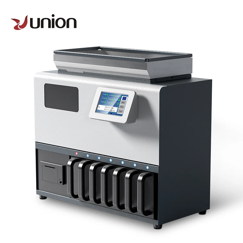 UN-161S High-Speed 6+1 Bank Coin Counting Machine 600 Coins/Min Sorter Coin Sorting Machine with Touch Screen
UN-161S High-Speed 6+1 Bank Coin Counting Machine 600 Coins/Min Sorter Coin Sorting Machine with Touch Screen