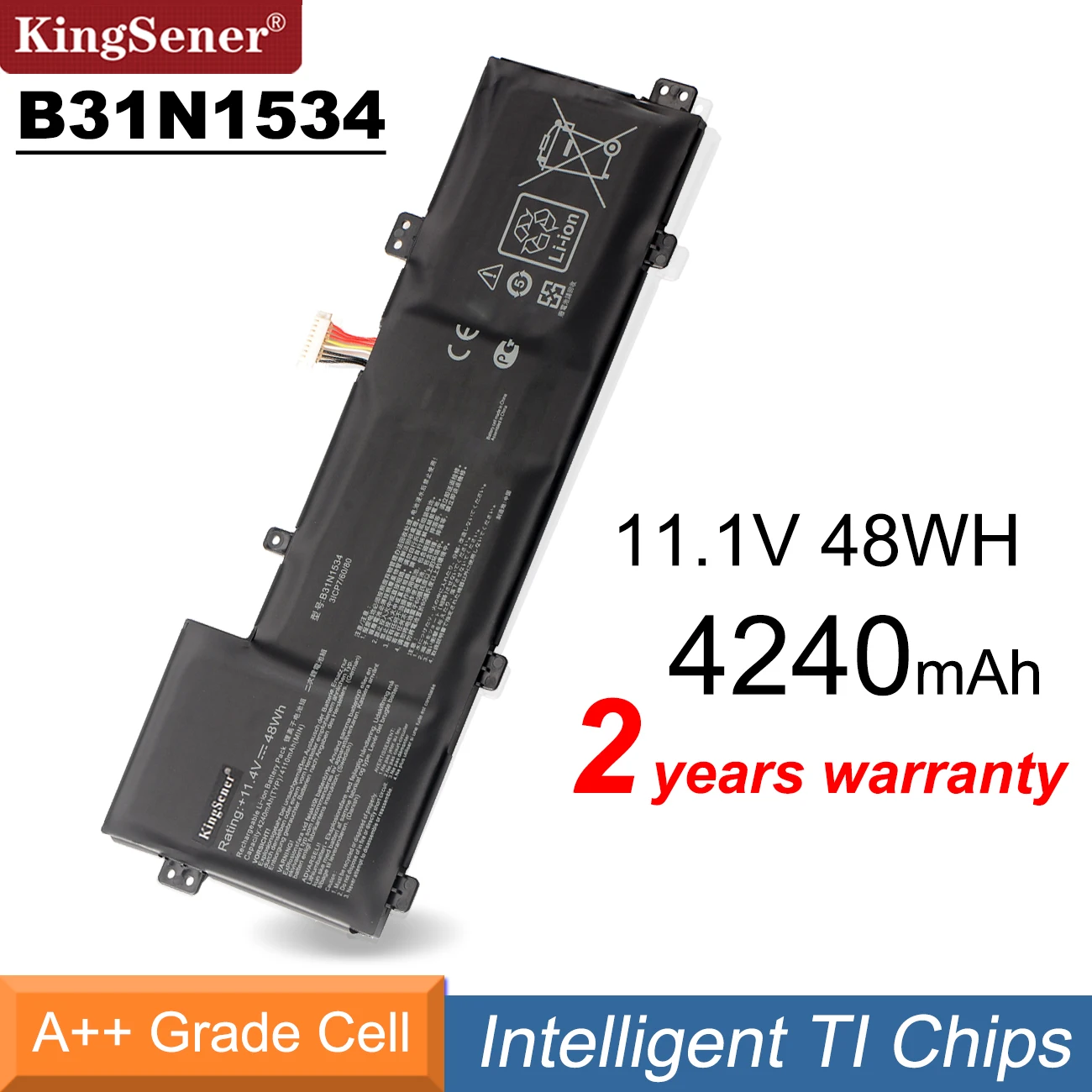 KingSener B31N1534 Аккумулятор для ASUS Zenbook U5000U UX510 UX510UX UX510UW V510U V510UXU 3ICP7/60/80 0B200- 02030000 11.4V 48WH
KingSener B31N1534 Аккумулятор для ASUS Zenbook U5000U UX510 UX510UX UX510UW V510U V510UXU 3ICP7/60/80 0B200- 02030000 11.4V 48WH