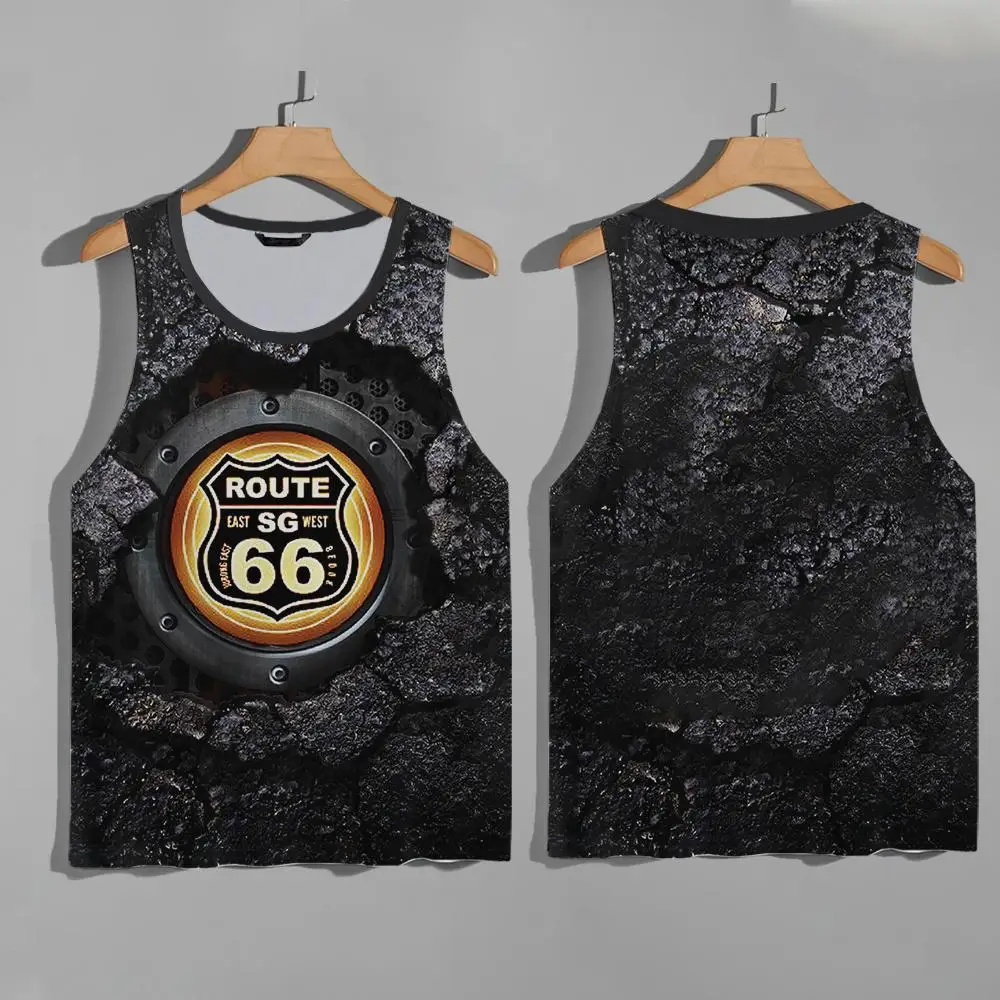 Men's Retro Sportswear Highway 66 Shirt Pattern Summer Fashion Sleeveless Shirt Breathable Quick Drying T-shirt Men's vest tops
Men's Retro Sportswear Highway 66 Shirt Pattern Summer Fashion Sleeveless Shirt Breathable Quick Drying T-shirt Men's vest tops