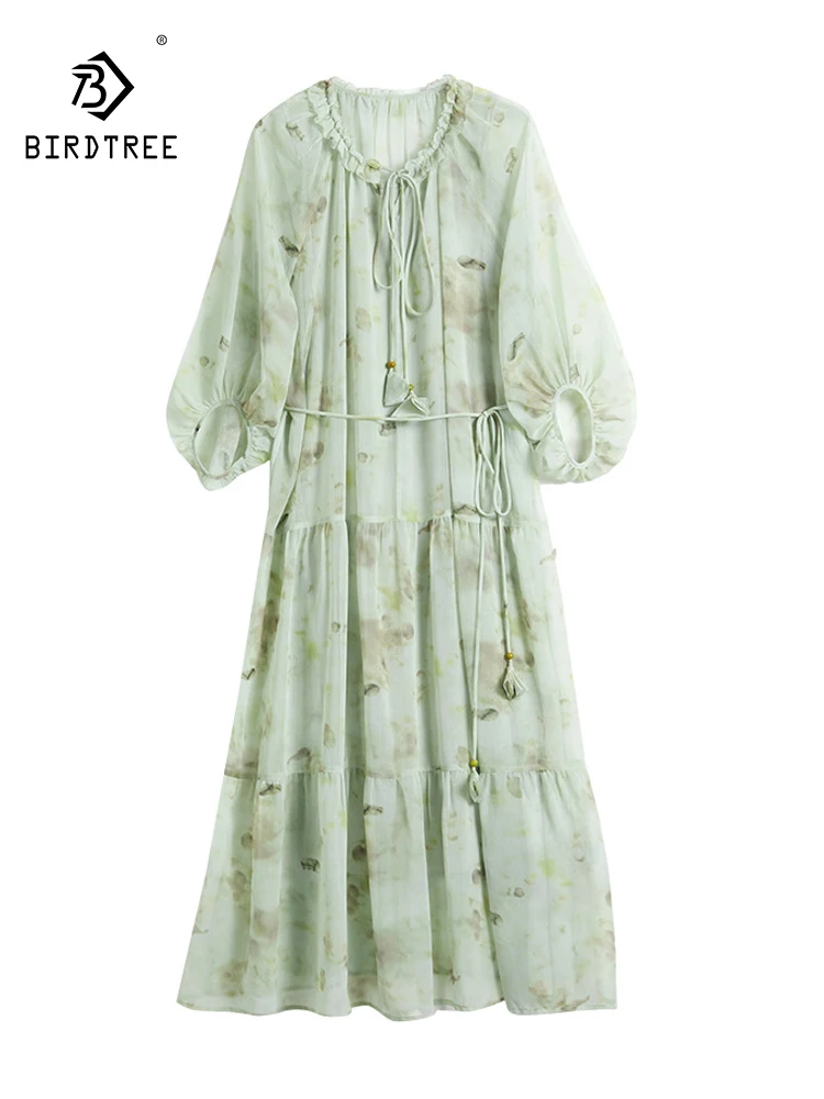 BirdTree, 100%Real Silk Elegant Dresses, Women 3/4Sleeve O Neck Floral , French Vacation Party OL Dress, 2024 Summer D45711QC
BirdTree, 100%Real Silk Elegant Dresses, Women 3/4Sleeve O Neck Floral , French Vacation Party OL Dress, 2024 Summer D45711QC