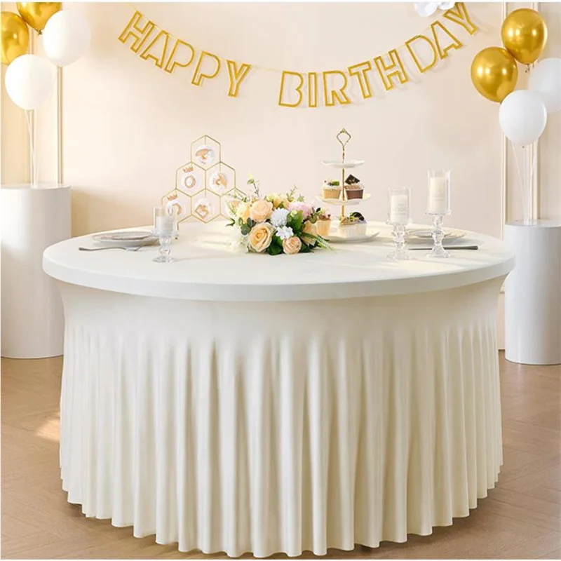 White Black Round Fitted Stretch Spandex Table Cover wrinkle Tablecloth Lycra Bar Table Cloth For Hotel Event Party Decoration
White Black Round Fitted Stretch Spandex Table Cover wrinkle Tablecloth Lycra Bar Table Cloth For Hotel Event Party Decoration