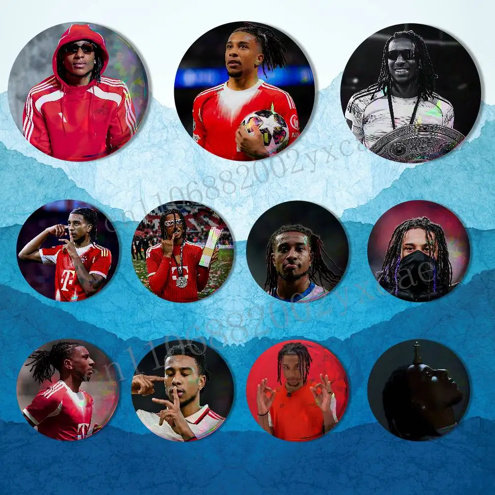 The Red Football Boy Michael Olise Laser reflective round badges pins bag clothing decorations collectibles gifts for friends
The Red Football Boy Michael Olise Laser reflective round badges pins bag clothing decorations collectibles gifts for friends