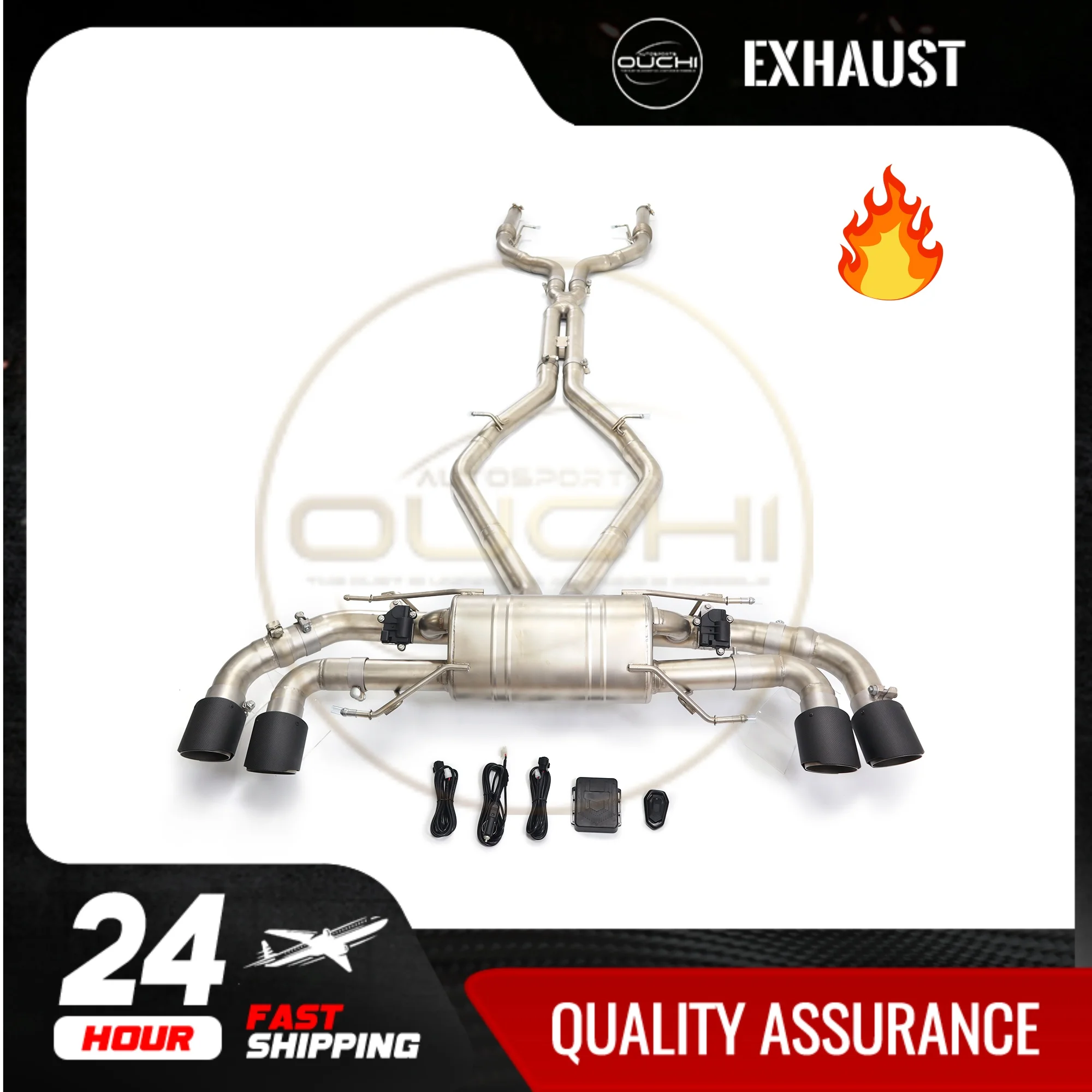 OUCHI Stainless Steel Exhaust System Performance Catback for Alfa Romeo Giulia Quadrifoglio 2.9T 2017+ Electronic Valve Muffler
OUCHI Stainless Steel Exhaust System Performance Catback for Alfa Romeo Giulia Quadrifoglio 2.9T 2017+ Electronic Valve Muffler