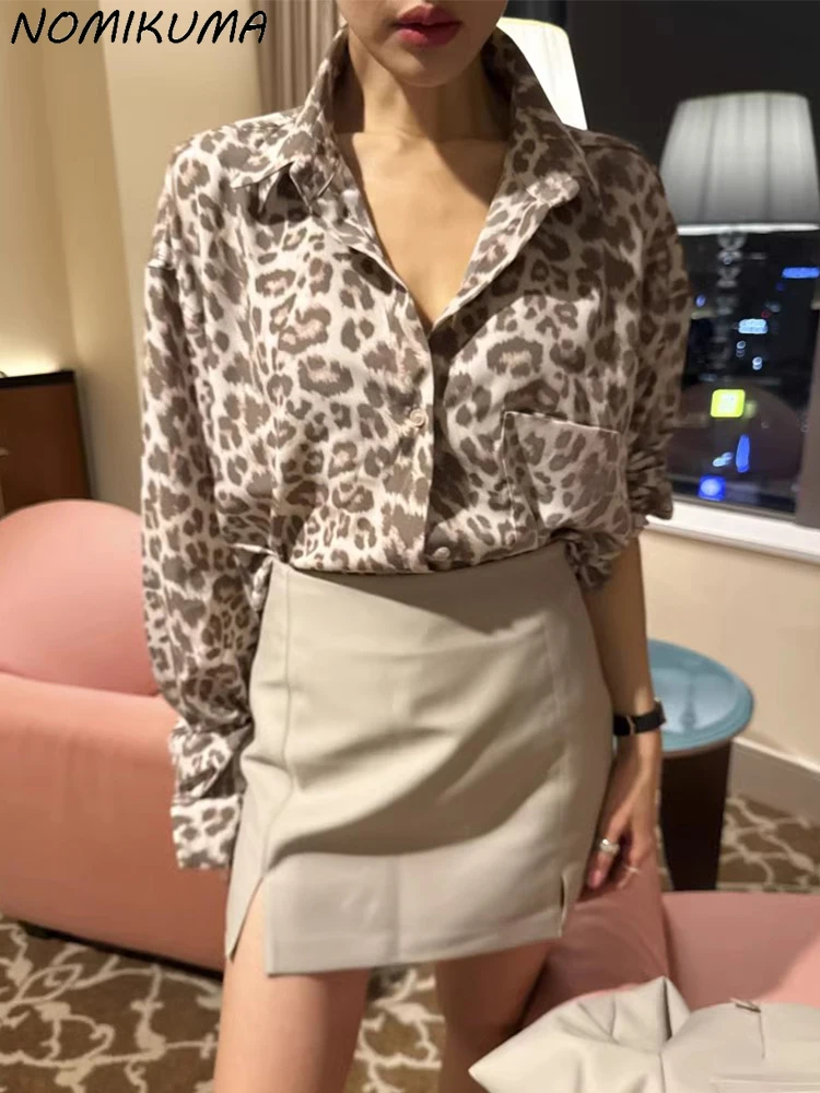 Nomikuma Korean Chic Spring New Style Retro Single Breasted Versatile Long Sleeved Leopard Print Chiffon Shirt for Women
Nomikuma Korean Chic Spring New Style Retro Single Breasted Versatile Long Sleeved Leopard Print Chiffon Shirt for Women