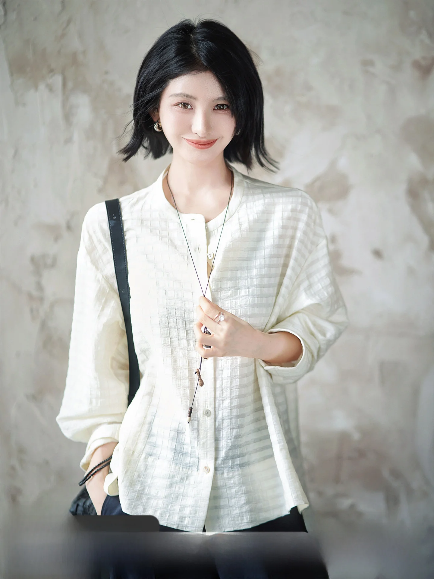Zhaodaxi Linen Shirt Mixed Fiber Long Sleeve Color Woven Small Grids Atmosphere Sensation Commute Style Simple Design Women's...
Zhaodaxi Linen Shirt Mixed Fiber Long Sleeve Color Woven Small Grids Atmosphere Sensation Commute Style Simple Design Women's...