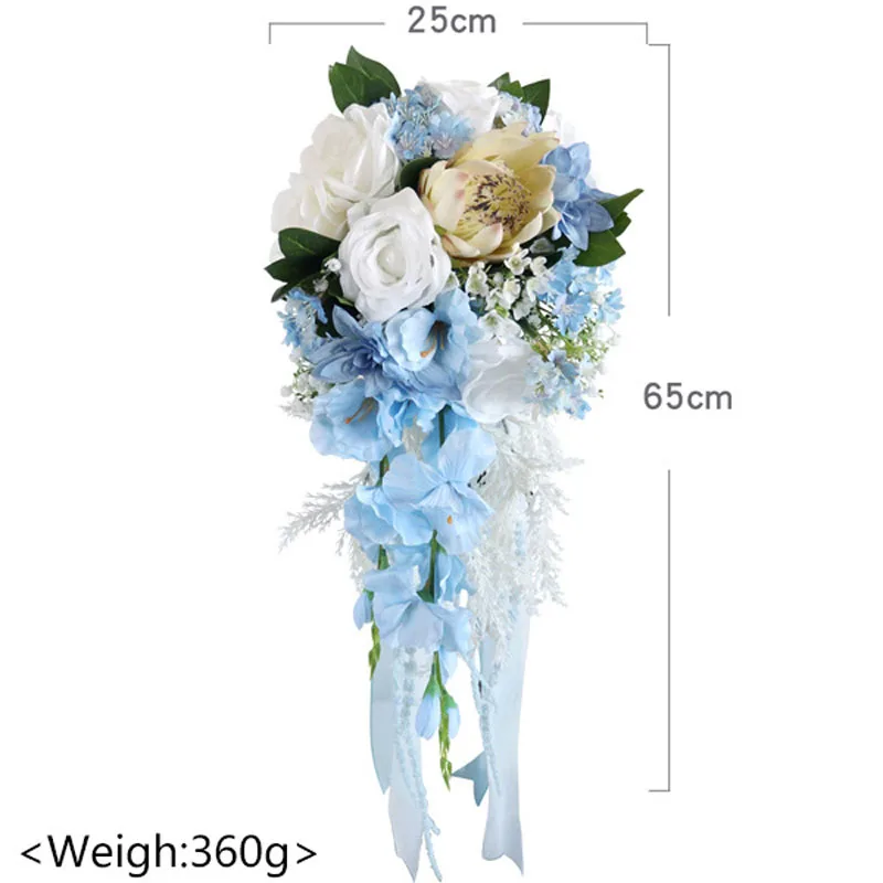2024 Wedding Bouquets European Style Bridal Flowers Light Sky Blue with Ivory Pearls Soft Ribbon Wedding Accessories 25*68cm
2024 Wedding Bouquets European Style Bridal Flowers Light Sky Blue with Ivory Pearls Soft Ribbon Wedding Accessories 25*68cm