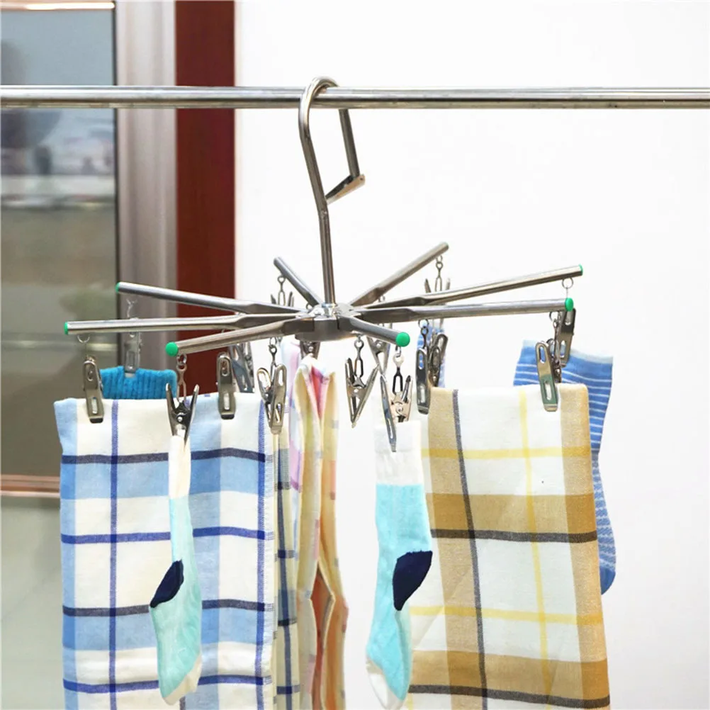 16Pcs Stainless Steel Clothes Hanger Foldable Drying Rack Non-Slip Clips for Home Laundry Socks Towel Diaper Hanging
16Pcs Stainless Steel Clothes Hanger Foldable Drying Rack Non-Slip Clips for Home Laundry Socks Towel Diaper Hanging
