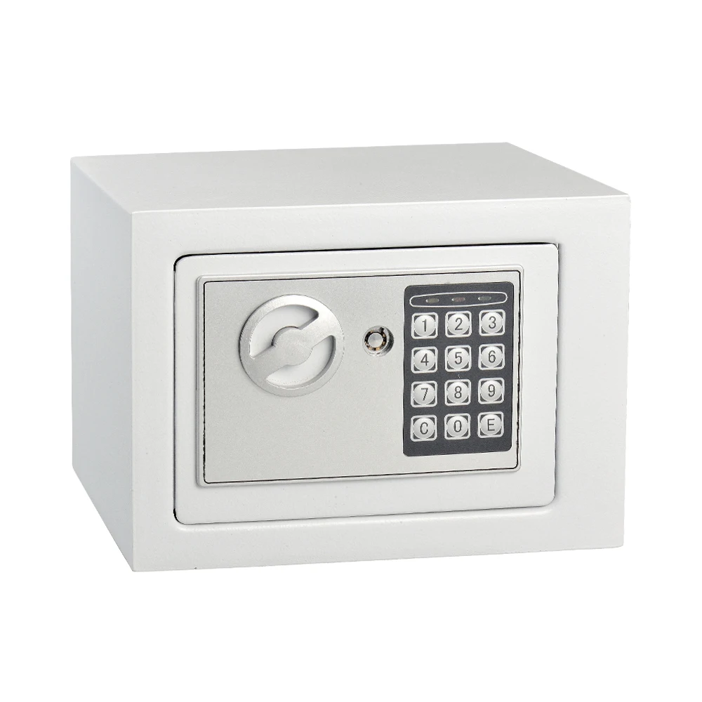 Hot-rolled steel electronic digital lock safe, key backup 230x170x170mm public places hotel
Hot-rolled steel electronic digital lock safe, key backup 230x170x170mm public places hotel