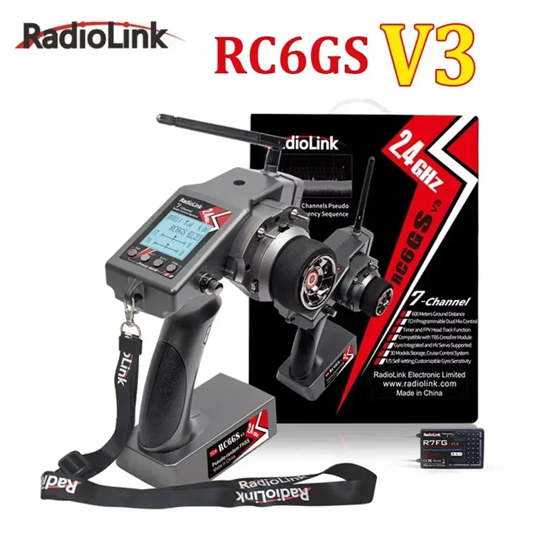 Radiolink RC6GS V3 2.4G 7-Channel Radio Transmitter with R7FG Receiver Telemetry Gyro - Remote Controller for Car Boat RC Tools
Radiolink RC6GS V3 2.4G 7-Channel Radio Transmitter with R7FG Receiver Telemetry Gyro - Remote Controller for Car Boat RC Tools