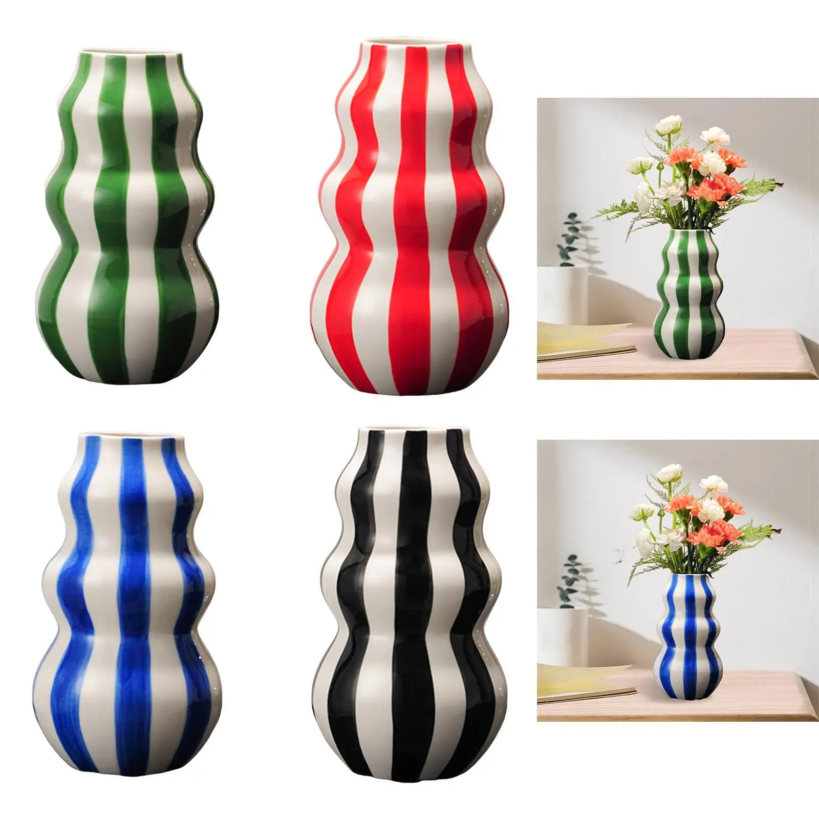 Painted Striped Ceramic Vase Birthday Gift Table Centerpiece Flower Arrangement for Table Entryway Living Room Shelf Office
Painted Striped Ceramic Vase Birthday Gift Table Centerpiece Flower Arrangement for Table Entryway Living Room Shelf Office