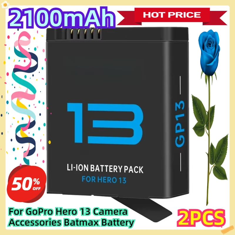 For GoPro Hero 13 Camera Accessories Batmax 2100mAh Battery 2PCS
For GoPro Hero 13 Camera Accessories Batmax 2100mAh Battery 2PCS
