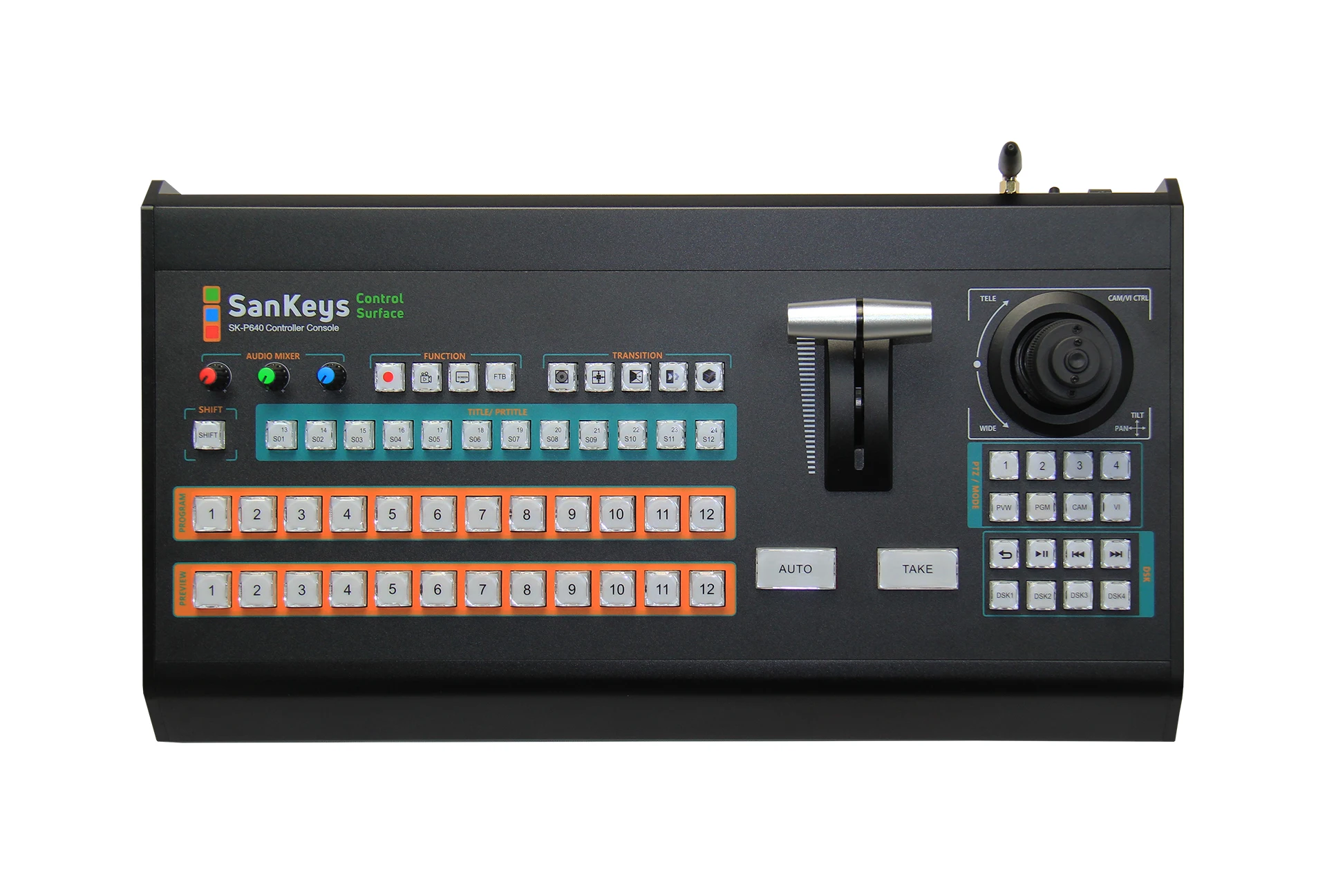 iSanKeys SK-P640 Video VMix Mini Switcher Control Panel PTZ Control Video Recording for OBS TV Broadcasts Live Streaming Youtube
iSanKeys SK-P640 Video VMix Mini Switcher Control Panel PTZ Control Video Recording for OBS TV Broadcasts Live Streaming Youtube