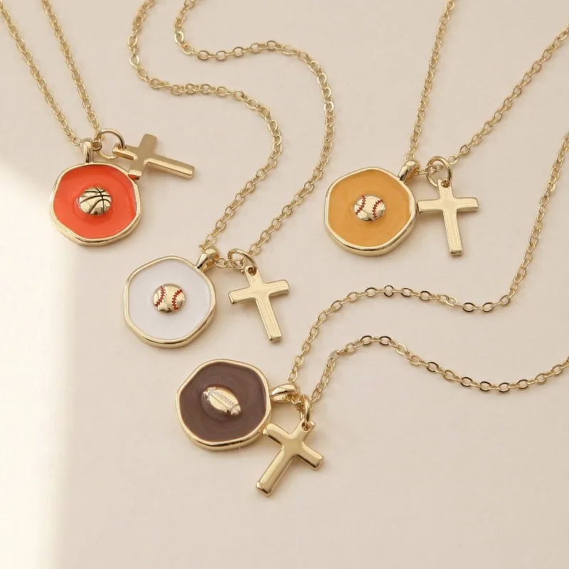 Metal Copper Drip Glue Football Rugby Sports Ball Cross Round Pendant Women's Necklace Jewelry World Football Fan Gifts
Metal Copper Drip Glue Football Rugby Sports Ball Cross Round Pendant Women's Necklace Jewelry World Football Fan Gifts