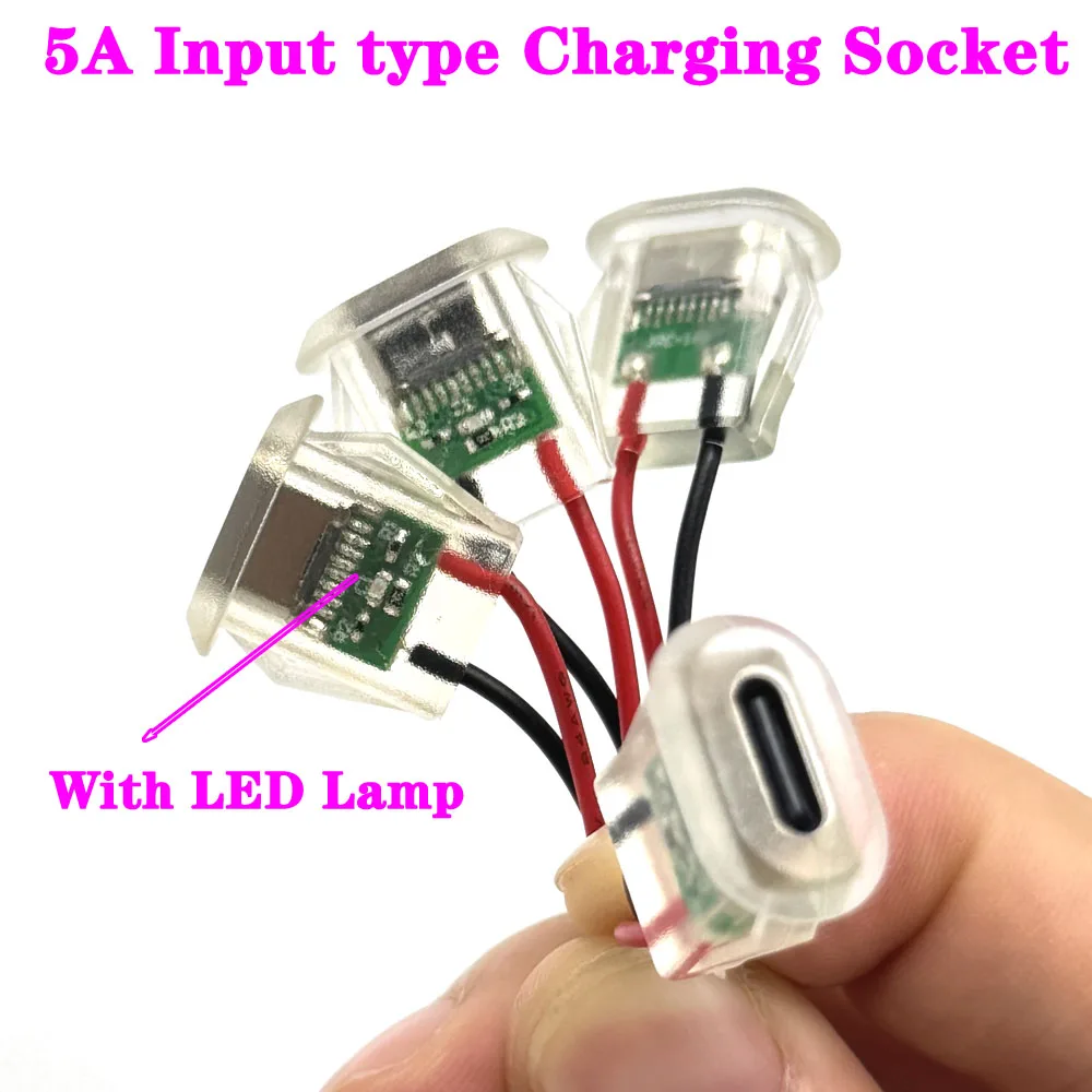 5A USB-C Type Waterproof USB Connector Direct compression female base Socket Charging Interface With Welding Wire LED lights
5A USB-C Type Waterproof USB Connector Direct compression female base Socket Charging Interface With Welding Wire LED lights
