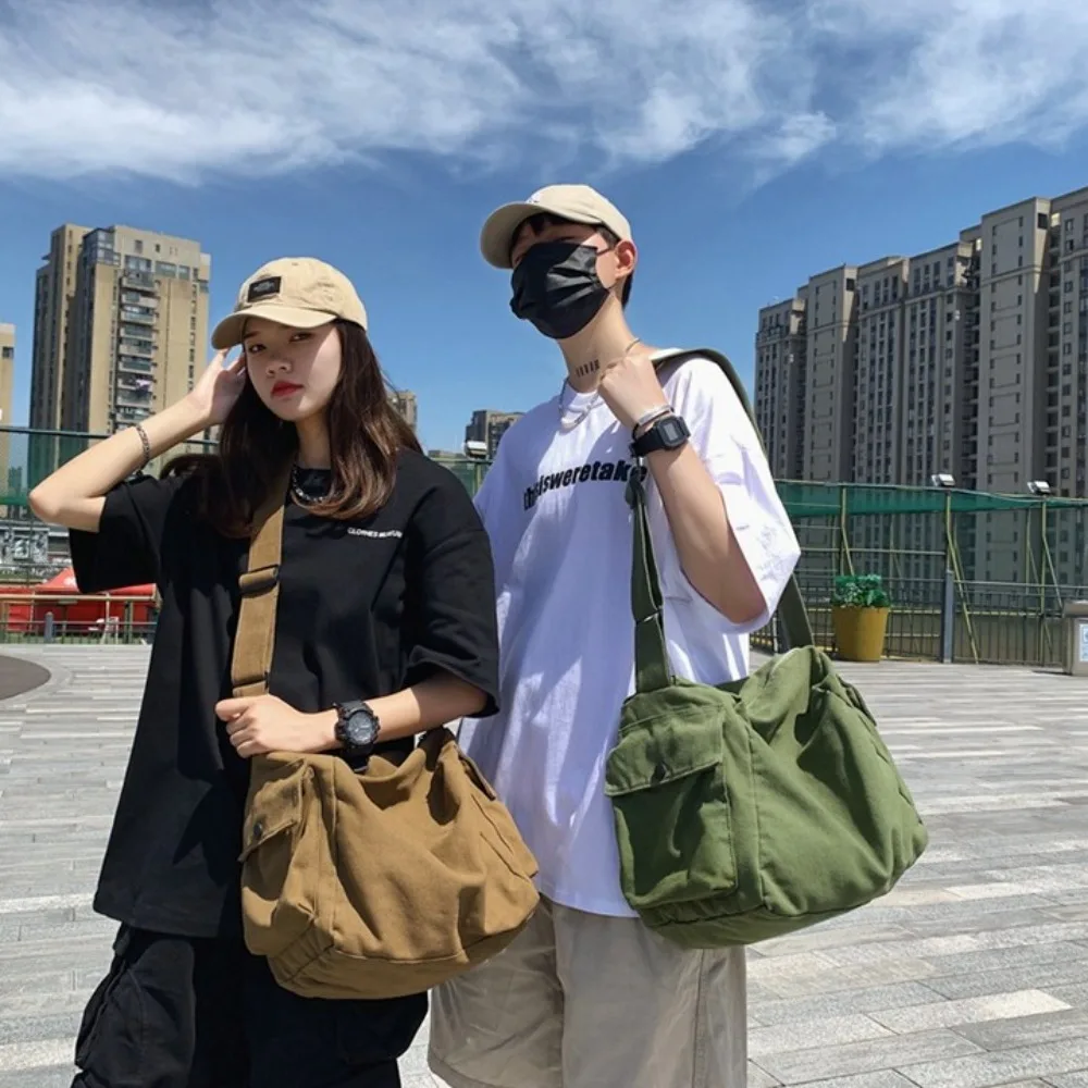 Harajuku Style Canvas Shoulder Crossbody Bags Zipper Large Capacity Casual Streetwear Shoulder Bag Commuting Portable Men Bag
Harajuku Style Canvas Shoulder Crossbody Bags Zipper Large Capacity Casual Streetwear Shoulder Bag Commuting Portable Men Bag