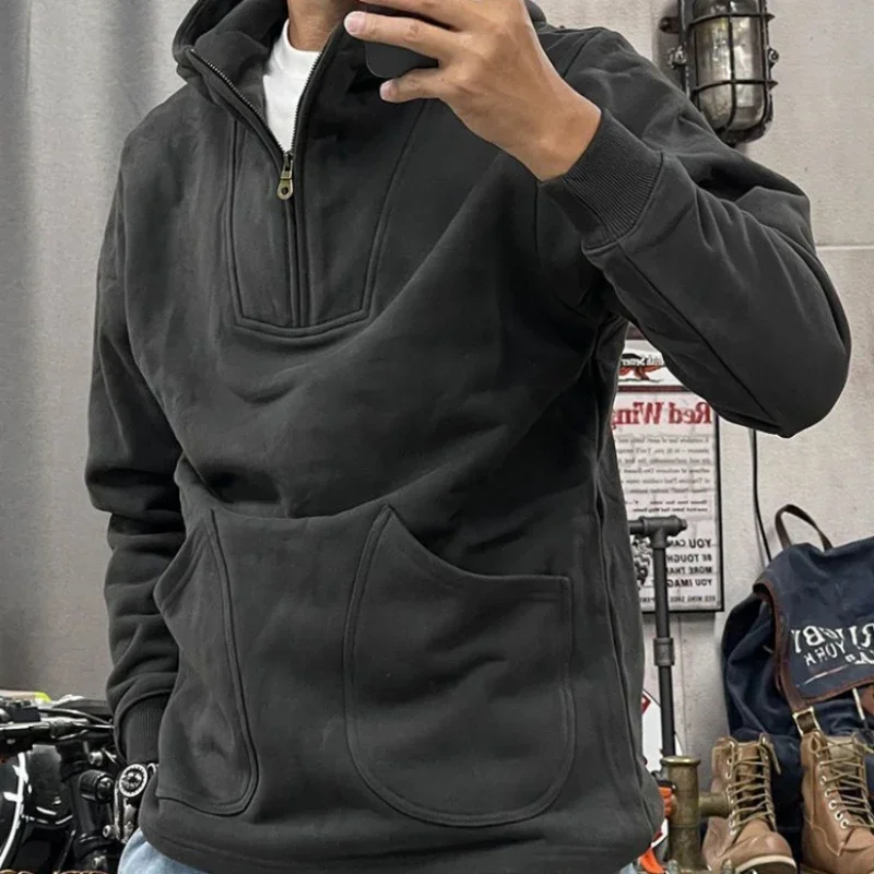 Half Zip Men's Clothing Hooded Solid Hoodies Korean Sweatshirts For Man Style Overfit Streetwear Wholesale Offers Low Price
Half Zip Men's Clothing Hooded Solid Hoodies Korean Sweatshirts For Man Style Overfit Streetwear Wholesale Offers Low Price