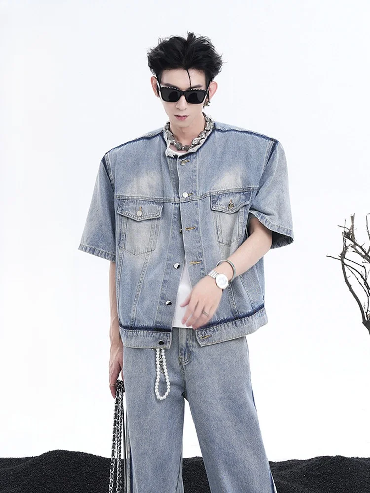 Мужская летняя джинсовая куртка StarTexceedend Blue без воротника с рваным краем, короткая, молодежная, в корейском стиле, высокого качества
Мужская летняя джинсовая куртка StarTexceedend Blue без воротника с рваным краем, короткая, молодежная, в корейском стиле, высокого качества