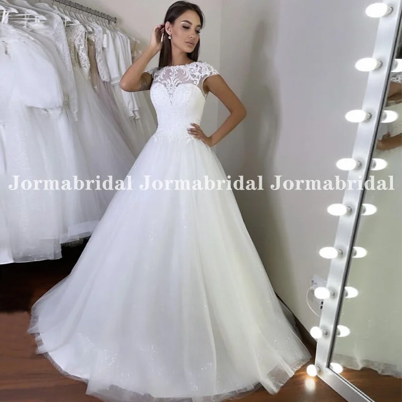 Cap Sleeve Glitter Bride Wedding Dresses for Women 2022 White Sparkly Sequins Shiny Tulle Lace Applique Beach Bridal Gown Custom
Cap Sleeve Glitter Bride Wedding Dresses for Women 2022 White Sparkly Sequins Shiny Tulle Lace Applique Beach Bridal Gown Custom