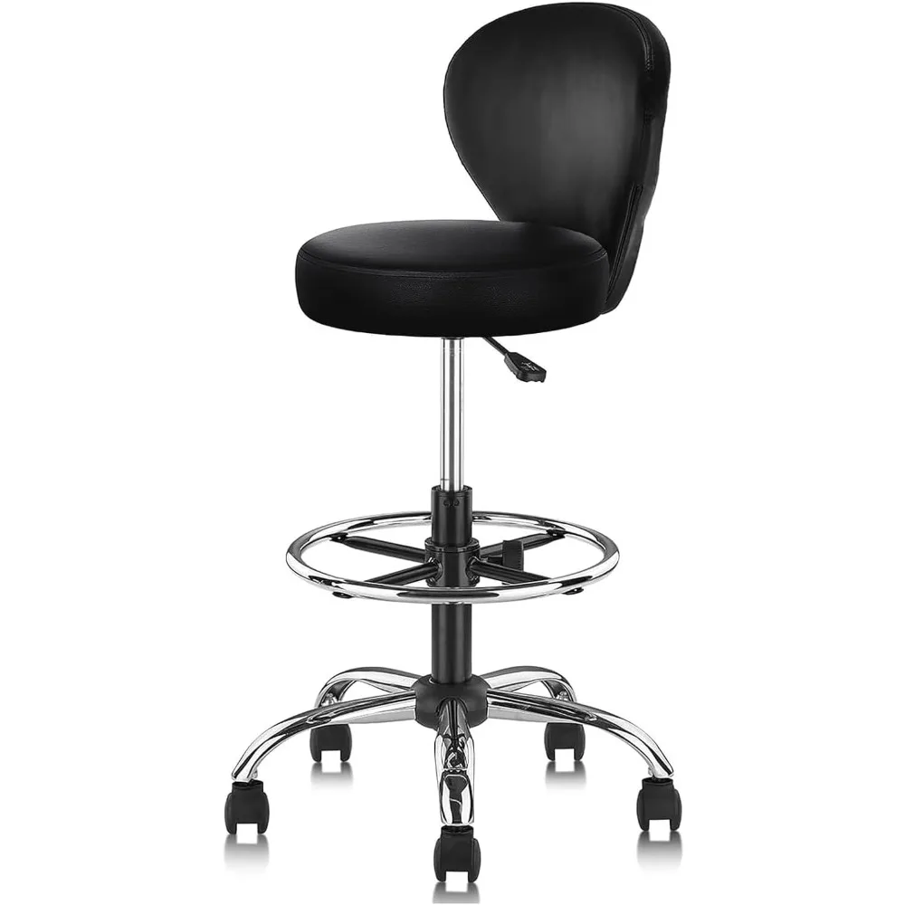 Adjustable Height Swivel Salon Stool with Back Support and Footrest, 36 Inch for Drafting Chairs
Adjustable Height Swivel Salon Stool with Back Support and Footrest, 36 Inch for Drafting Chairs