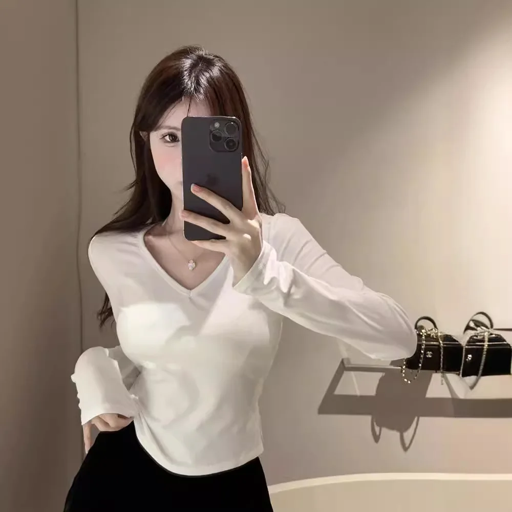 New T Shirts Sweet & Spicy Backless Lace Panel Cross Tie Long Sleeve Top Stylish Slim Fit V Neck Base Layer for Women
New T Shirts Sweet & Spicy Backless Lace Panel Cross Tie Long Sleeve Top Stylish Slim Fit V Neck Base Layer for Women