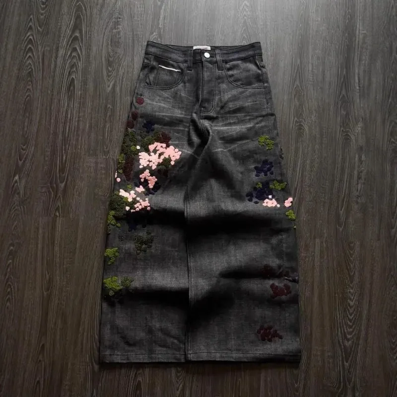 Deeptown Y2k Embroidery Aesthetic Jeans Man Women Floral Denim Trousers Vintage Harajuku Hip Hop Black Baggy Jeans Wide Leg Goth
Deeptown Y2k Embroidery Aesthetic Jeans Man Women Floral Denim Trousers Vintage Harajuku Hip Hop Black Baggy Jeans Wide Leg Goth