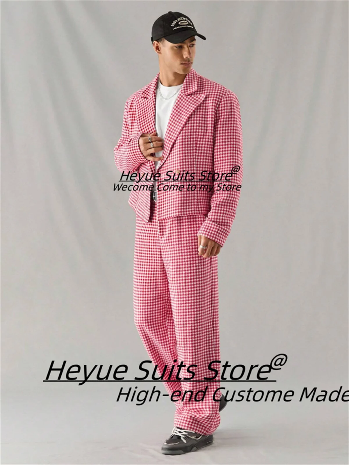 Korean style Red Plaid Men Suits Slim Fit Peak Lapel Groom Formal Prom Tuxedos 2 Pieces Sets Classic Male Blazers Costume Hombre
Korean style Red Plaid Men Suits Slim Fit Peak Lapel Groom Formal Prom Tuxedos 2 Pieces Sets Classic Male Blazers Costume Hombre