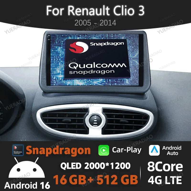 Android 16 CarPlay Auto AI Voice For Renault Clio 3 2005 - 2014 Car Radio Multimedia Stereo Video Player 4G WIFI GPS 2K QLED DSP
Android 16 CarPlay Auto AI Voice For Renault Clio 3 2005 - 2014 Car Radio Multimedia Stereo Video Player 4G WIFI GPS 2K QLED DSP