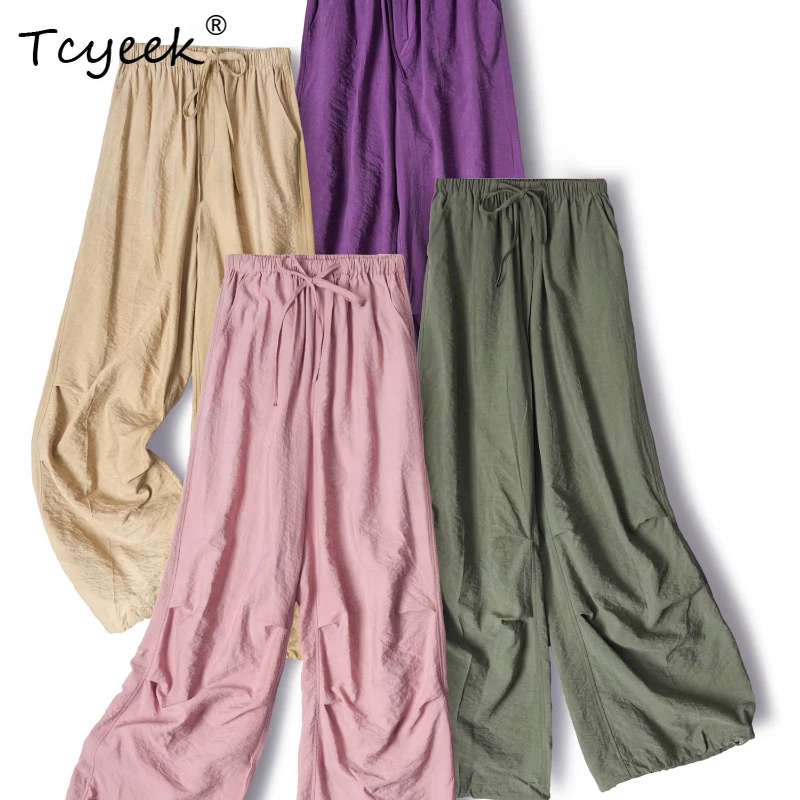 Tcyeek 76% Mulberry Silk 24% Nylon Spring Summer Work Pants with Elastic Waistband Slimming Long Women' S Pants 여름바지 여성
Tcyeek 76% Mulberry Silk 24% Nylon Spring Summer Work Pants with Elastic Waistband Slimming Long Women' S Pants 여름바지 여성
