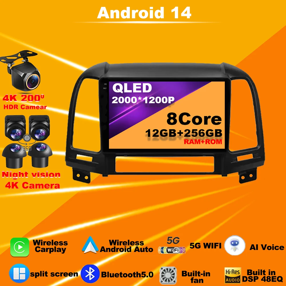 Автомобильный радиоприемник Android 14 для Hyundai Santa Fe 2 2006-2012 Мультимедиа carplay 4G GPS-навигация с сенсорным экраном Авторадио DVD-блок BT
Автомобильный радиоприемник Android 14 для Hyundai Santa Fe 2 2006-2012 Мультимедиа carplay 4G GPS-навигация с сенсорным экраном Авторадио DVD-блок BT