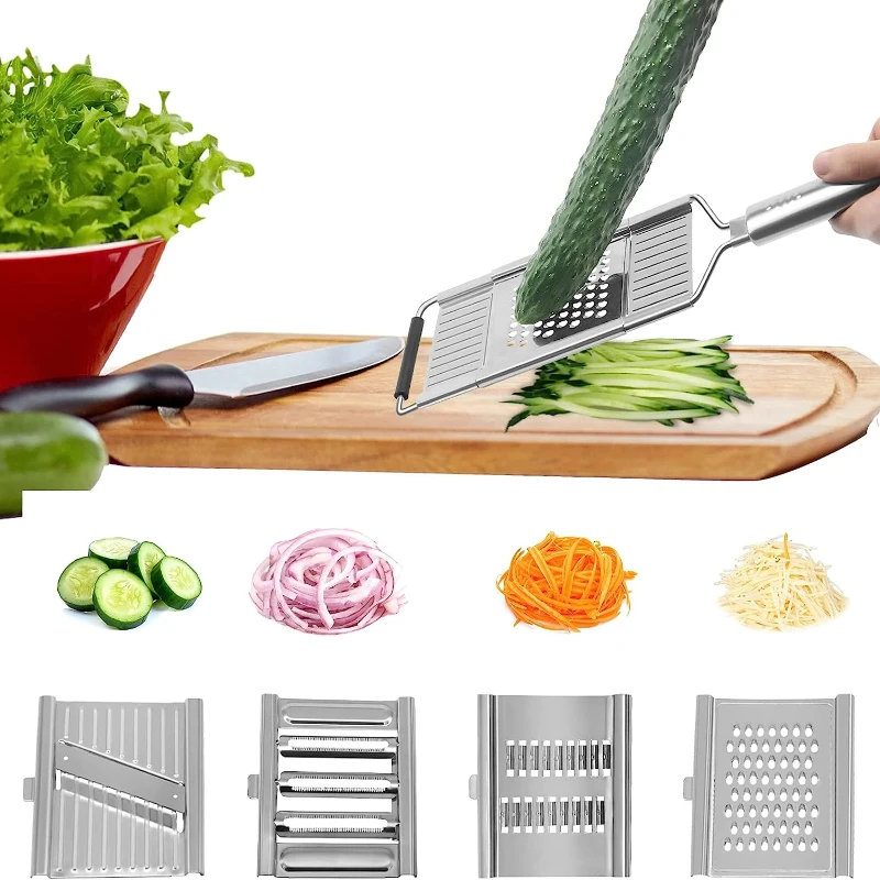 4-in-1 Vegetable Cutter Manual Stainless Steel Grater Slicer Fruit Carrot Peeler Potato Grater Cheese Grinder Kitchen Tools
4-in-1 Vegetable Cutter Manual Stainless Steel Grater Slicer Fruit Carrot Peeler Potato Grater Cheese Grinder Kitchen Tools