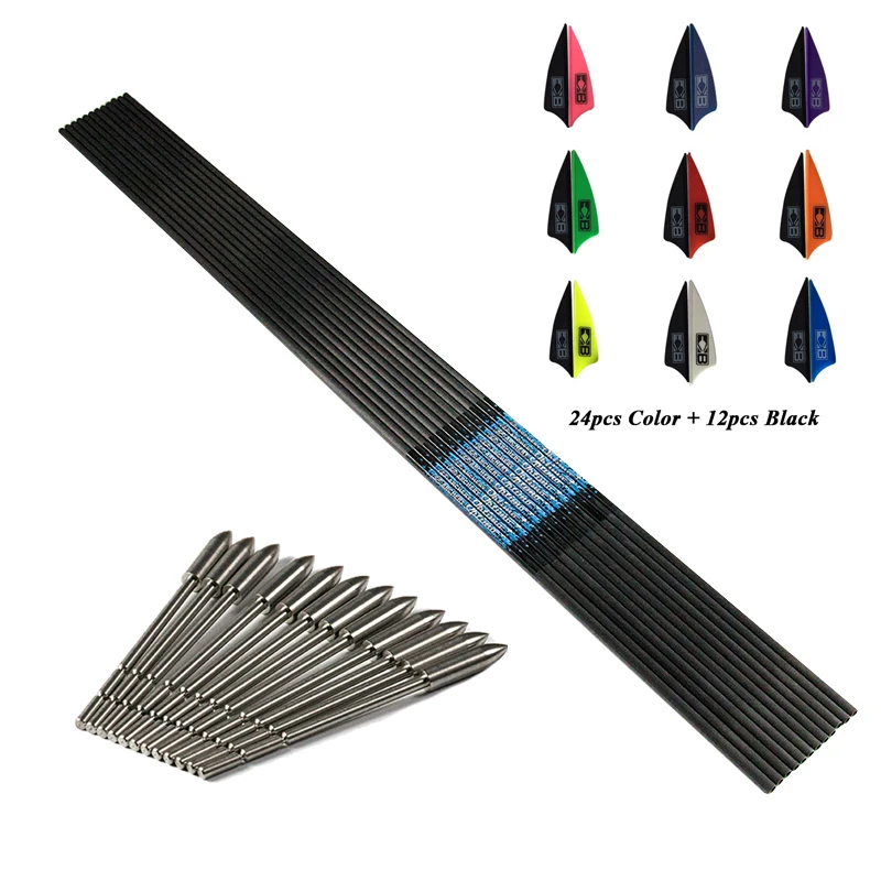 Archery Carbon Arrow Shaft, Plastic Vanes, DIY Recurve Bow, Hunting, 80 Grain Points, ID 4.2mm, 1.75in, 12PCs
Archery Carbon Arrow Shaft, Plastic Vanes, DIY Recurve Bow, Hunting, 80 Grain Points, ID 4.2mm, 1.75in, 12PCs
