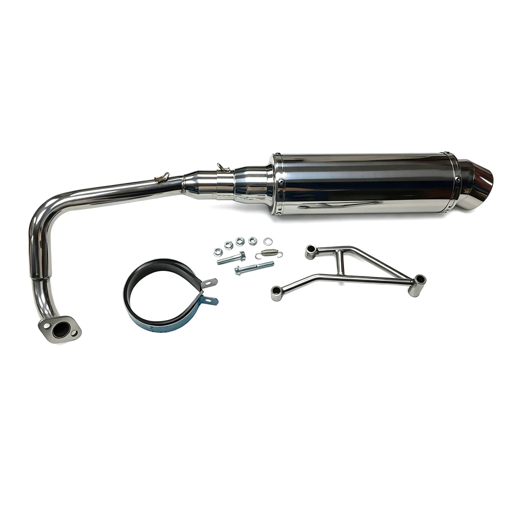 Universal Scooter Exhaust Muffler Kit Stainless Steel Racing Exhaust Pipe with Mounting Hardware For HONDA Dio Zoomer
Universal Scooter Exhaust Muffler Kit Stainless Steel Racing Exhaust Pipe with Mounting Hardware For HONDA Dio Zoomer