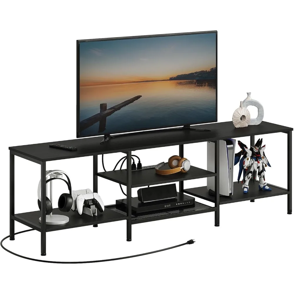 TV Stand with Power Outlets to 75 Inches, TV Console Table with Open Storage Shelves Cabinet, Industrial Media Entertainm
TV Stand with Power Outlets to 75 Inches, TV Console Table with Open Storage Shelves Cabinet, Industrial Media Entertainm
