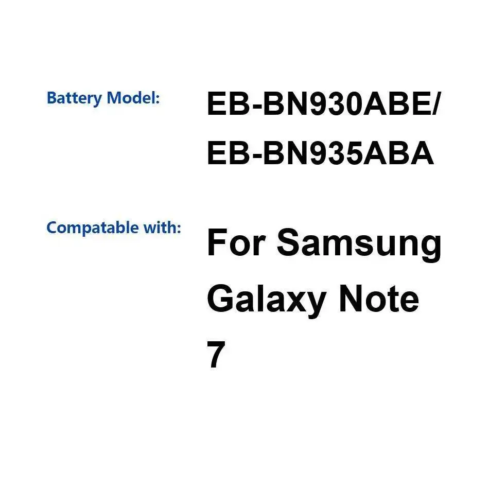Аккумулятор мобильного телефона EB-BN930ABE EB-BN935ABA Легкий вес 3500 мАч для Samsung Galaxy Note 7
Аккумулятор мобильного телефона EB-BN930ABE EB-BN935ABA Легкий вес 3500 мАч для Samsung Galaxy Note 7