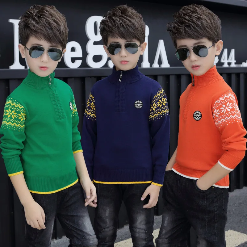 Boys' Thick Sweater Cotton Zip-Up Stand-up Collar Sweater For Children Aged 5-14 Years Old Knitted And Fleece Pullover Sweater
Boys' Thick Sweater Cotton Zip-Up Stand-up Collar Sweater For Children Aged 5-14 Years Old Knitted And Fleece Pullover Sweater