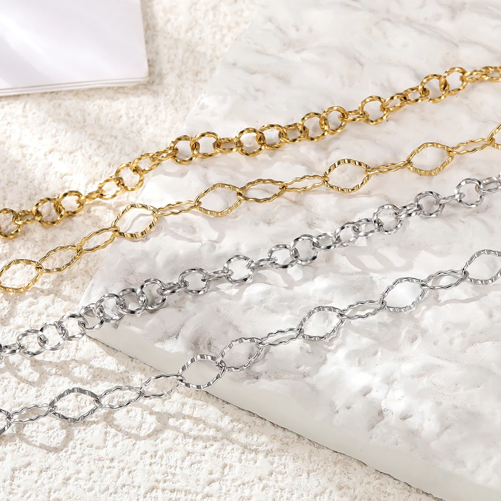 1Meter/Pack Two Sizes 304 Stainless Steel Oval Shape Handmade Chains for DIY Necklace Bracelets Jewelry Making Accessories
1Meter/Pack Two Sizes 304 Stainless Steel Oval Shape Handmade Chains for DIY Necklace Bracelets Jewelry Making Accessories